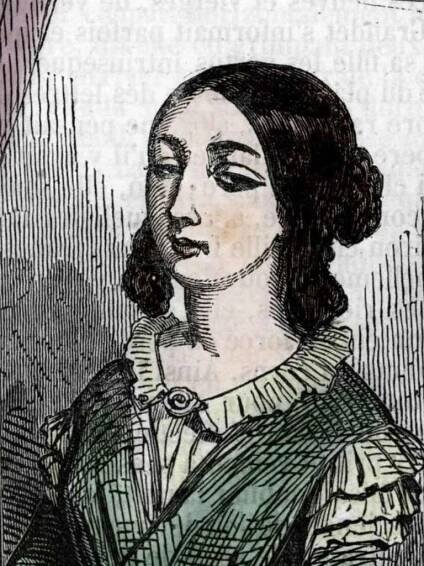 Illustration: Eugénie Grandet blickt aus dem Fenster.