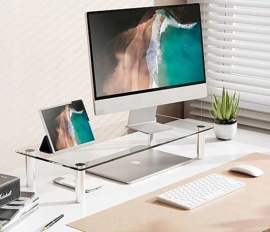 Stojan na Skleněný Pc monitor Notebook iMac Apple pro Kancelář Obývacího pokoje Šířka nábytku 24 cm
