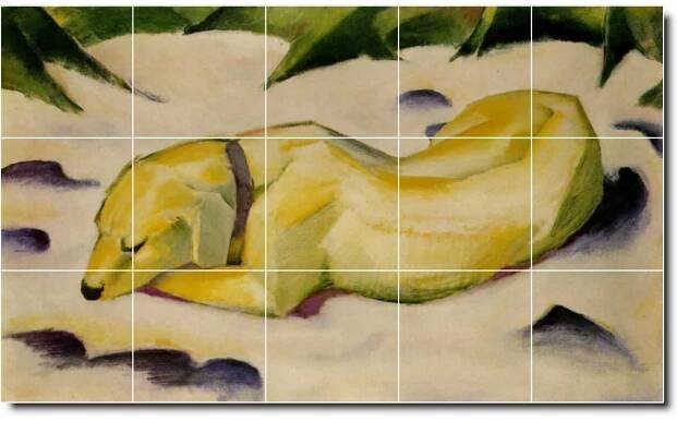 franz marc animal painting ceramic tile mural p05709