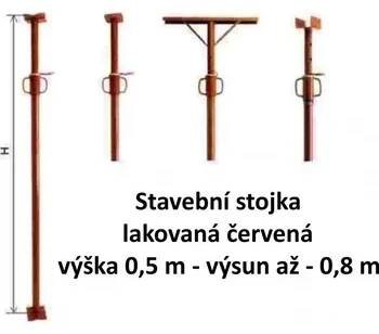 Lešení Stavební stojka lakovaná červená výška 0,5 m - výsun až - 0,8 m