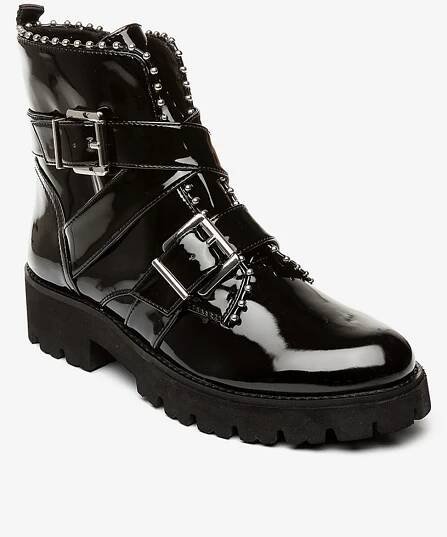 Steve Madden Černé dámské lesklé kotníkové boty s ozdobnými detaily Steve Madden Hoofy