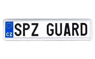 SPZ GUARD A04 bezpečnostní rámeček na registrační značku (RZ) - celonerezový Barva: nerez leštěná (bez povrchové úpravy)