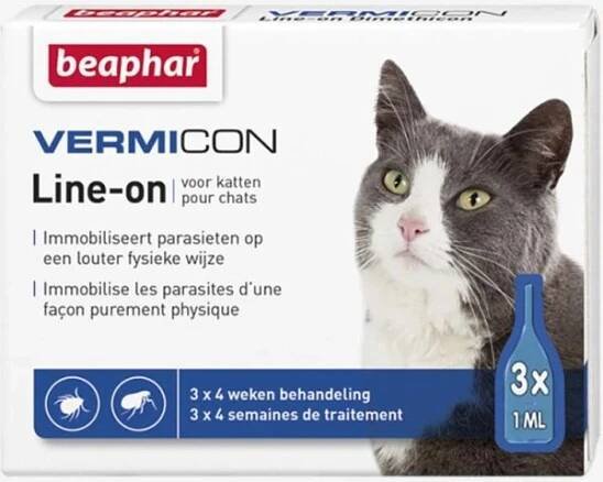 Beaphar Vermicon Line On kočka kapky proti blechám a klíšťatům 3 x 1ml