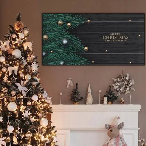 Moderní obraz canvas na zeď Vánoční stromek 140x70 Formát horizontální