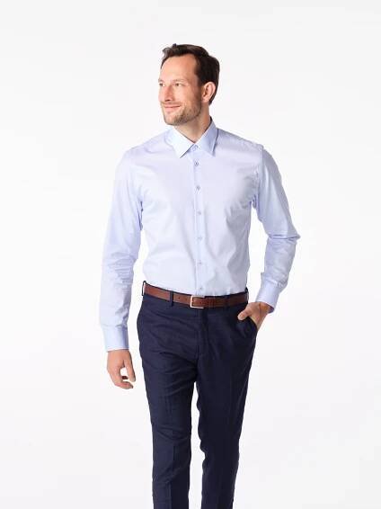 Luxusní pánská košile slim fit světle modrá PORTO | CityZen | CityZen
