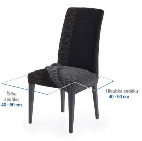 Super strečové potahy NIAGARA antracitová židle 2 ks (40 x 40 cm) - decoDoma