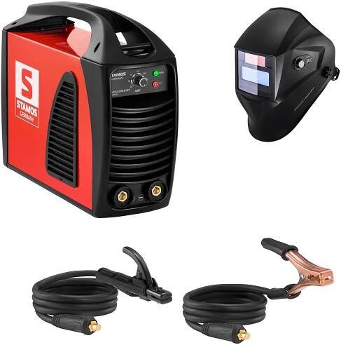 Svařovací set Elektrodová svářečka - 200 A - Hot Start - IGBT + Svářecí helma - Firestarter 500 - ADVANCED SERIES