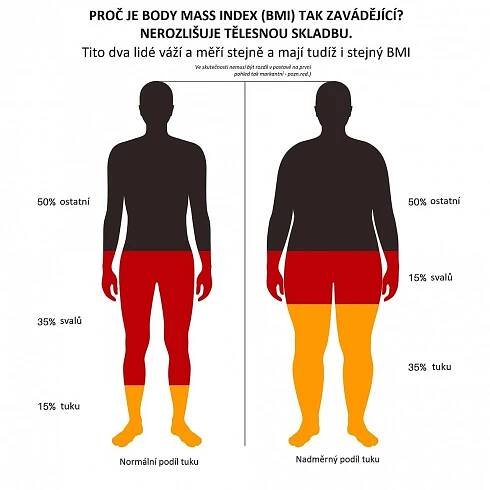Dva lidé se stejným BMI mohou mít odlišnou postavu, ale hlavně odlišnou kondici