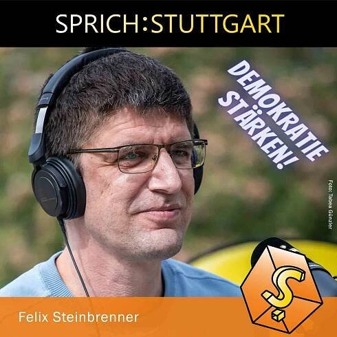 Felix Steinbrenner bei der Podcast Aufzeichnung von SPRICH:STUTTGART