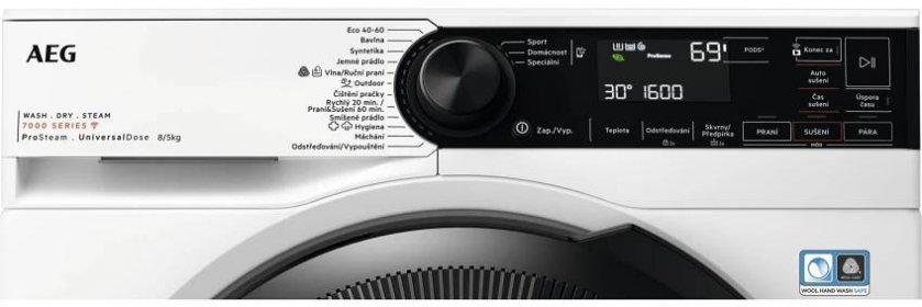Pračka se sušičkou AEG ProSteam® 7000 LWR73164QC bílá | DATART