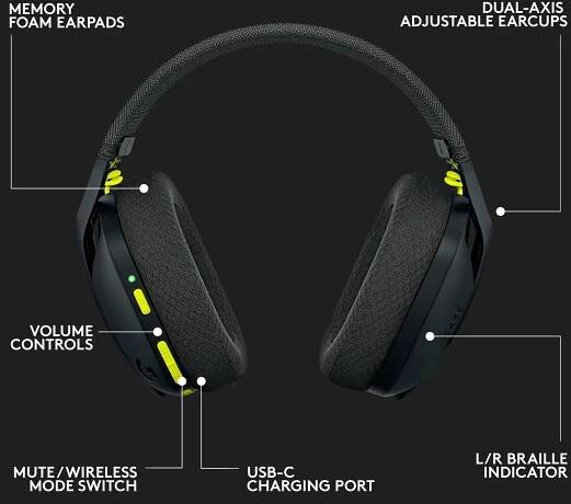 Logitech G435 Wireless Dolby Atmos Over-the-Ear Gaming Headset for PC, PS4,  PS5, Nintendo Switch, Mobile with Built-in Mic Black 981-001049 - Best Buy