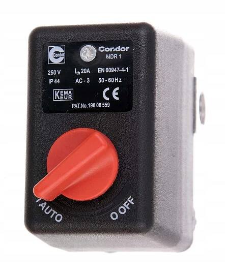 Tlakový spínač Presostat 230V CONDOR MDR1/11 20A 6/8 bar 1/4