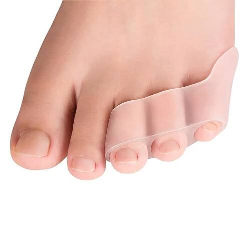 2ks Transparentní silikonový gelový žehlič na úlevu od bolesti Chránič prstů se třemi otvory Little Toe Bunion Nástroje pro péči o nohy