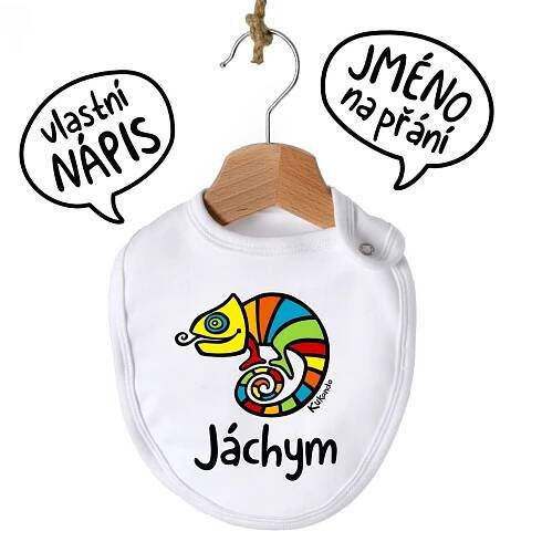 Dětský bryndák se jménem na přání CHAMELEON