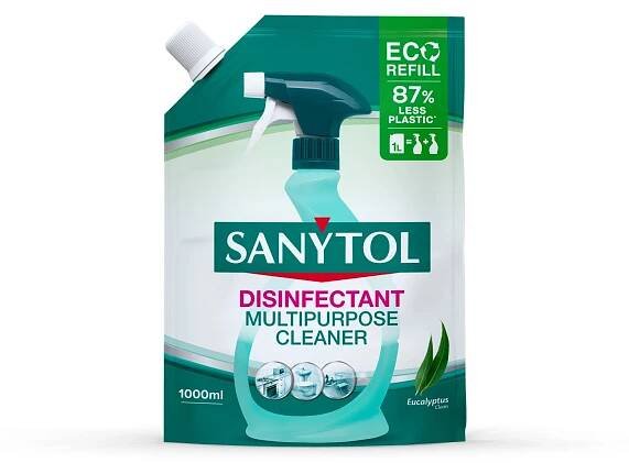 Sanytol Dezinfekčný univerzálny čistič eukalyptus 500 ml + náhradná náplň 1 l