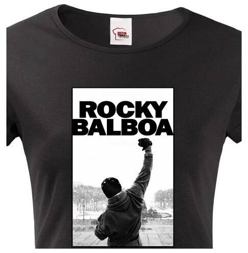 Dámské triko Rocky Balboa, Barva Černá, Velikost XL, Canvas Dámské tričko s krátkým rukávem Bezvatriko.cz 2082