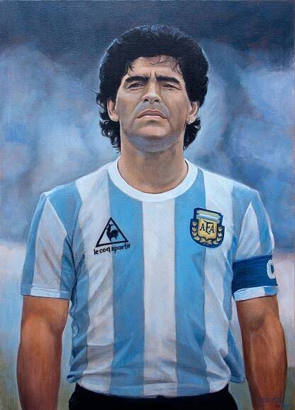 Diego Armando Maradona 2022 – Original Portrait Oil Painting on Canvas – by artist Darko Topalski