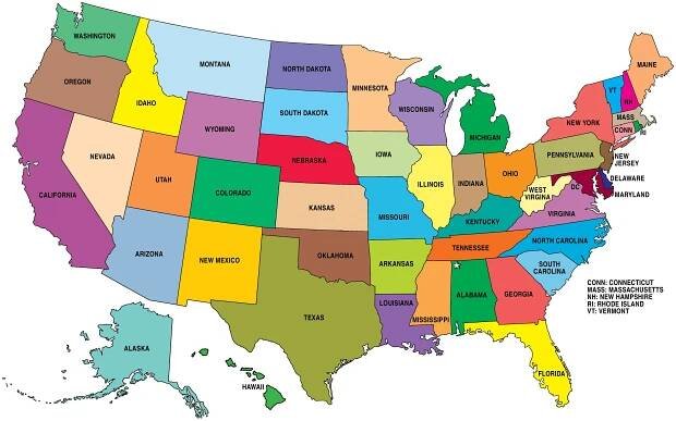 mapa USA