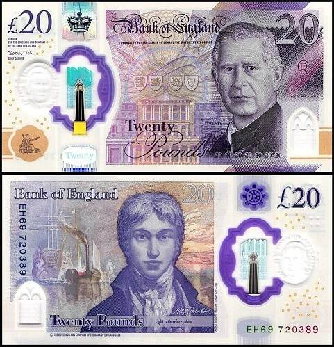 Velká Británie - 20 Liber bankovka, 2024, UNC - Bankovky