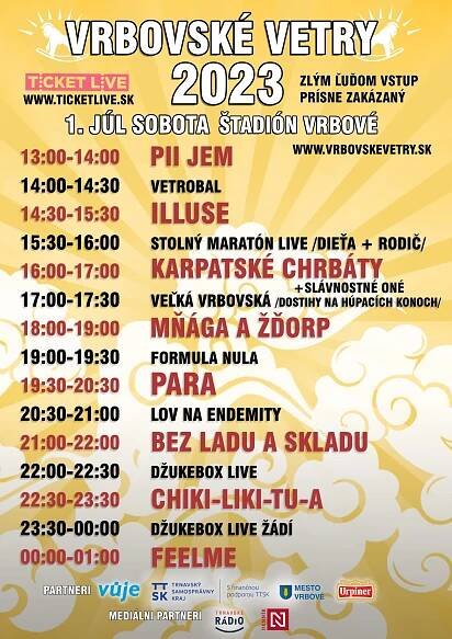Program Vrbovské vetry 2023