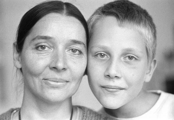 Libuše Geprtová se svým synem Svatoplukem, jehož otcem byl Vítězslav Jandák. 