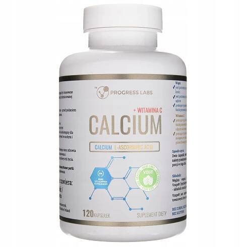 Progress Labs Calcium Vápník 800mg, Vitamin C 200mg