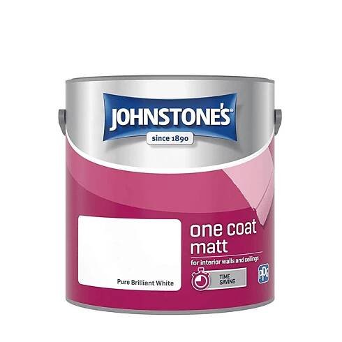 Johnstones One Coat Matt Emulsion Brilliant White 2.5 Litres