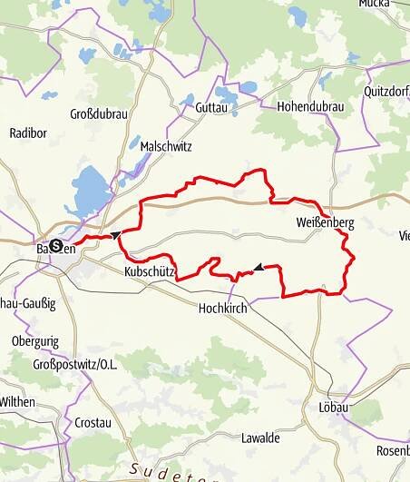 Mapa / Cyklostezka Budyšín Weißenberg