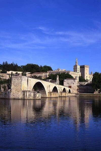 Image of Pont St Benezet and Palais des Papes Avignon France