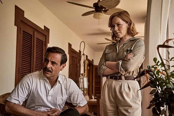 Charlotte Spencer and Emun Elliott in the second series of The Gold