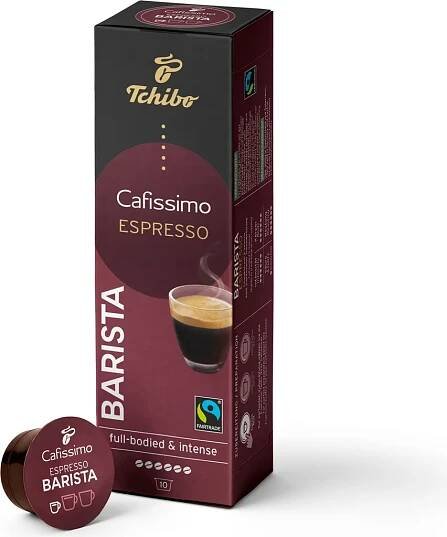 Obrázek produktu pro Tchibo Cafissimo Espresso Barista kávové kapsle, 10 kusů, udržitelný a spravedlivý obchod, prvotřídní kvalita