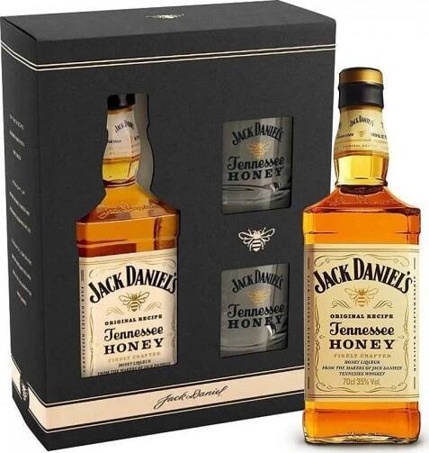Jack Daniel's Honey 35% 0,7 l (dárkové balení 2 sklenice)