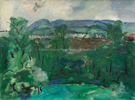 František Jiroudek / Krajina z okolí Liběchova - detail aukce « Aukce « Aukční Galerie Platýz