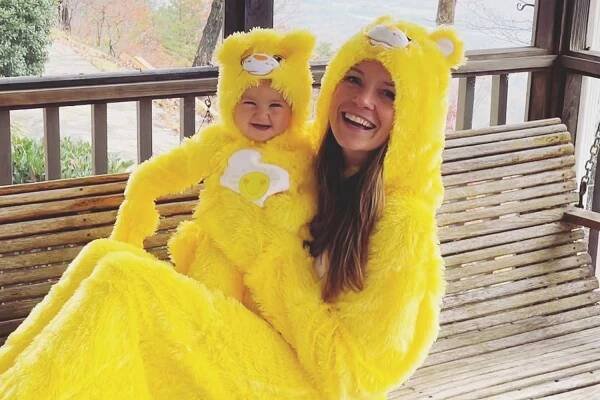 Rachel Boston with her daughter Grace.