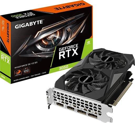 Gigabyte GeForce RTX 3050 Windforce OC V2 6G (GV-N3050WF2OCV2-6GD) od 4 138 Kč