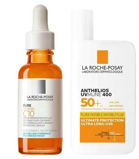 La Roche Posay Brighten & Protect Bundle - Pure Vitamin C10 Serum + Anthelios UVMUNE 400 SPF50+