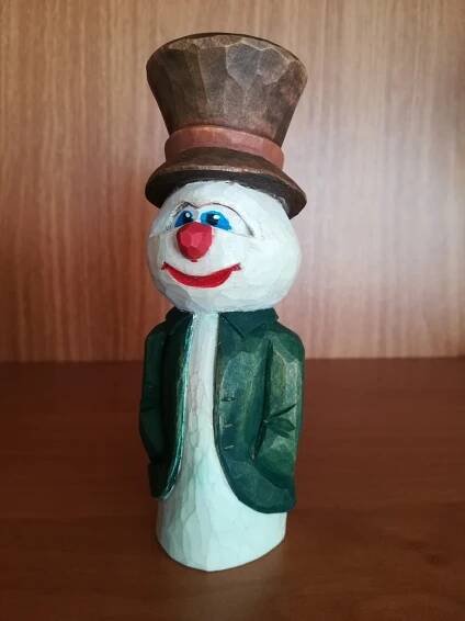 Socha vícebarevná miniatura - sněhulák