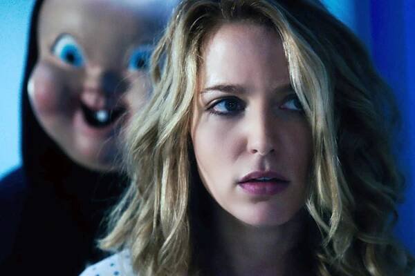 (from left) "Babyface" and Tree (Jessica Rothe) in "Happy Death Day 2U