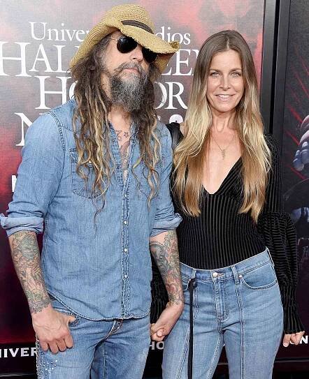 Rob Zombie and Sheri Moon Zombie arrive at the Opening Night Of Universal Studios' Halloween Horror Nights at Universal Studios Hollywood on September 12, 2019 in Universal City, California
