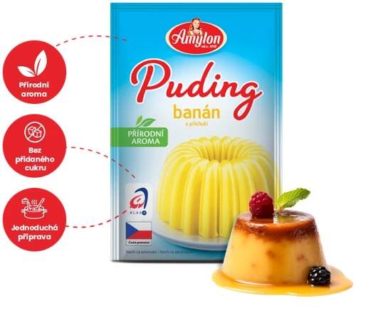 Puding s příchutí banán – přírodní aroma 37 g - Amylon : Amylon