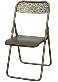 Skládací kovová židle Arles Pattern Antique Brass