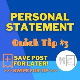 ⚡PERSONAL STATEMENT QUICK TIP⚡PERSONALISE YOUR PS⚡

It's vital that your personal statement stands out from other applicants', and one way to do this is to talk about a personal experience you've had with the dental field if you have one. Swipe throu