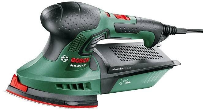 Bosch Multischleifer PSM 200 AES mit 2 Schleifplatten