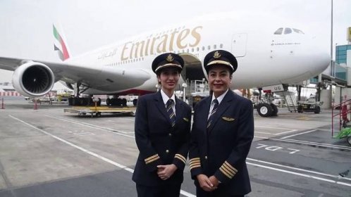 Female pilots fly Emirates A380 for International Women's Day
