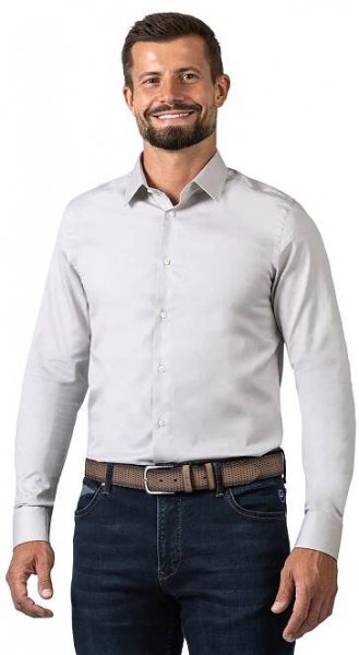 Pánská košile F-LINE NON IRON SLIM šedá - PÁNSKÁ MÓDA