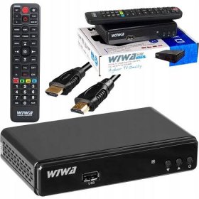 DEKODÉR TV TUNER POZEMNÍ TELEVIZE WIWA H.265 HEVC DVBT2 DÁLKOVÉ OVLÁDÁNÍ+KABEL HDMI Standard kódování videa MPEG-2 MPEG-4 H.265/HEVC