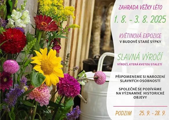 Zahrada Věžky 2025 začíná 1. srpna: Nové expozice, květiny i program pro děti | Patriot Magazín