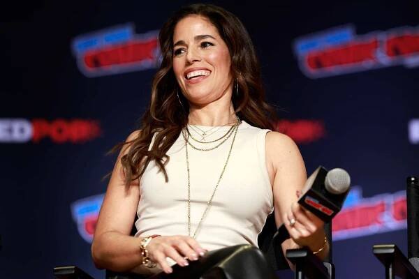 Ana Ortiz speaks at the Goosebumps: The Vanishing - New Mysteries, New Cast, Same Thrills during New York Comic Con 2024 at The Jacob K. Javits Convention Center on October 20, 2024 in New York City. 