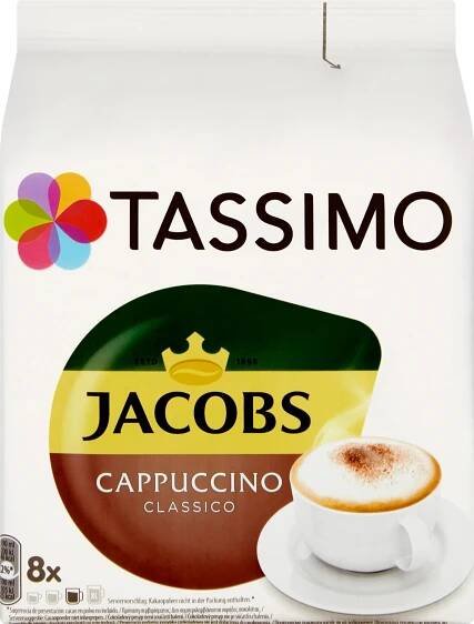Tassimo Jacobs Cappuccino 1×8 ks, kávové kapsuly