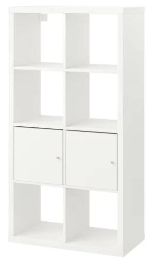 IKEA KALLAX Regál s dveřmi, bílý, 77x147 cm